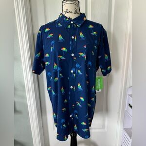 Tipsy Elves Pride Paradise Button Down Shirt Size Large